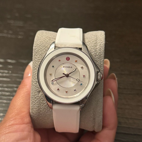 Michele Silver and White Smartwatch
